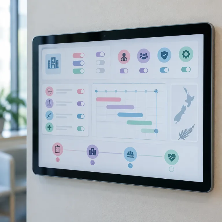 Configuring healthcare project manager settings for New Zealand office managers